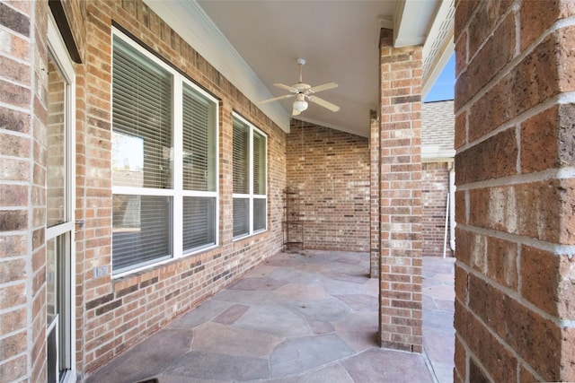 view of patio / terrace with ceiling fan