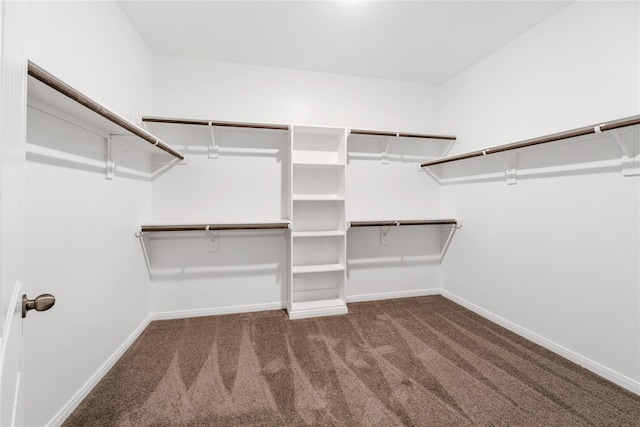 spacious closet with dark carpet