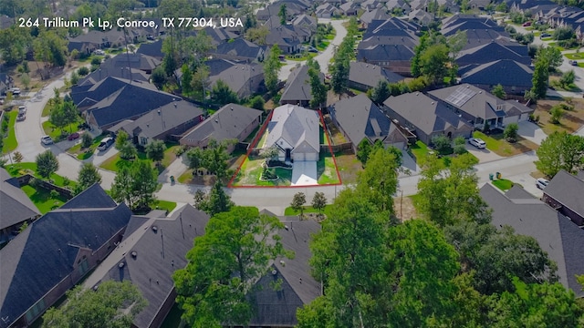 aerial view with a residential view