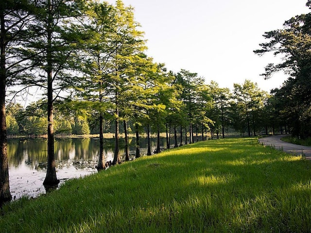 surrounding community with a water view