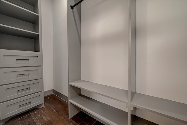 interior space with dark hardwood / wood-style flooring