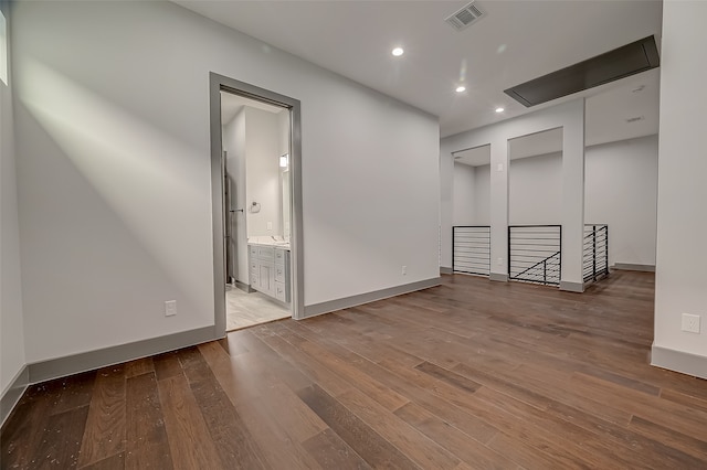 interior space with hardwood / wood-style floors