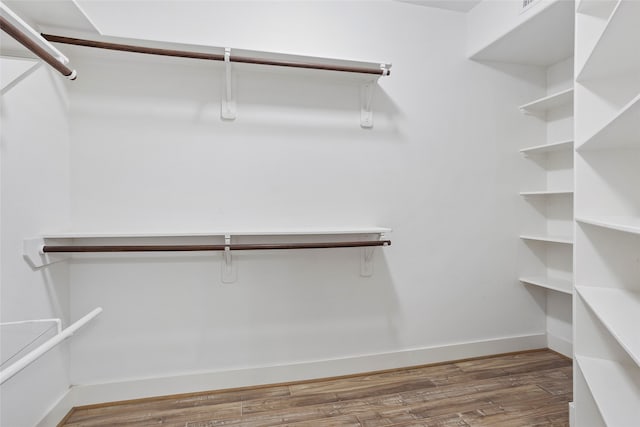 spacious closet with wood-type flooring