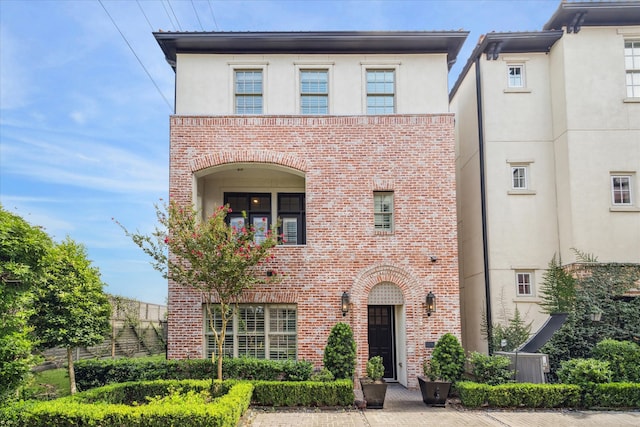 view of front of home with central AC