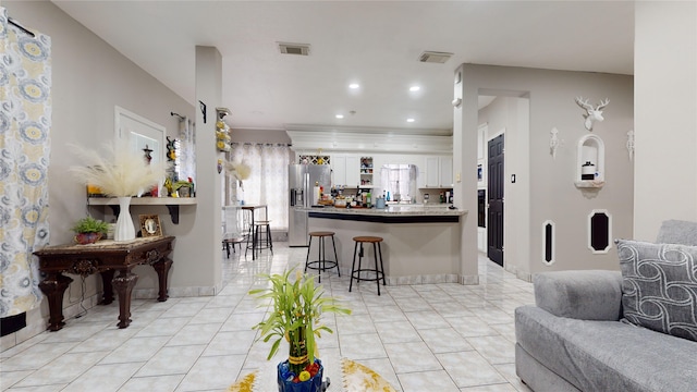 view of tiled living room