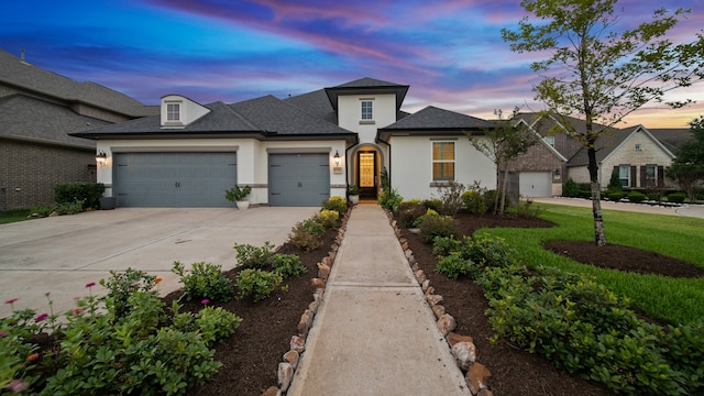 view of front of property featuring a garage