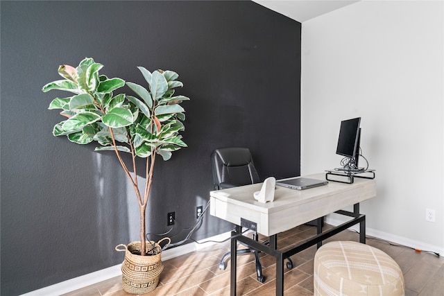 office featuring hardwood / wood-style flooring