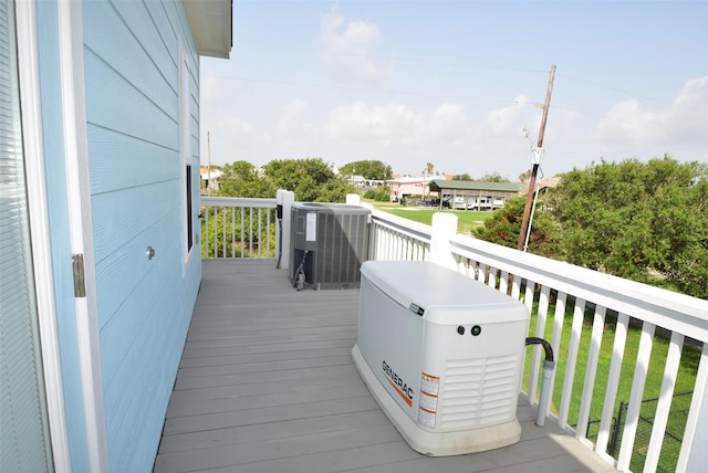 deck with central air condition unit