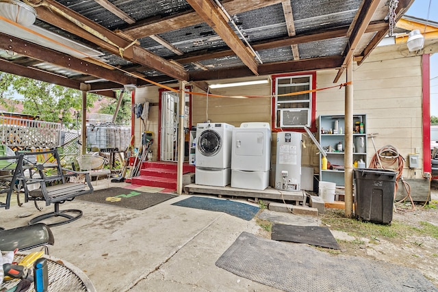 exterior space featuring separate washer and dryer