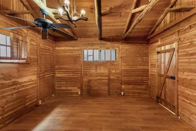 interior space with a ceiling fan