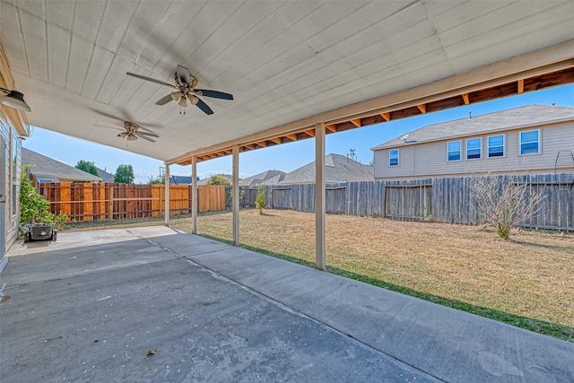 view of patio with ceiling fan