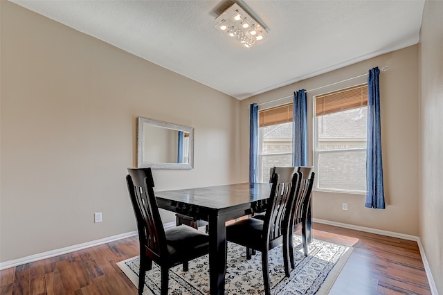 dining room with wood-type flooring