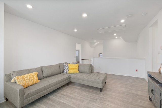 living room featuring light hardwood / wood-style floors