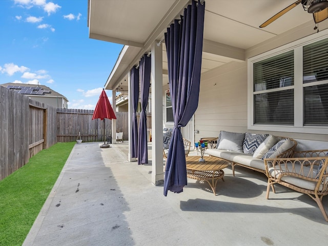 view of patio with an outdoor living space