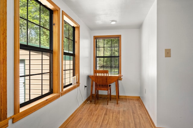 doorway featuring light hardwood / wood-style flooring