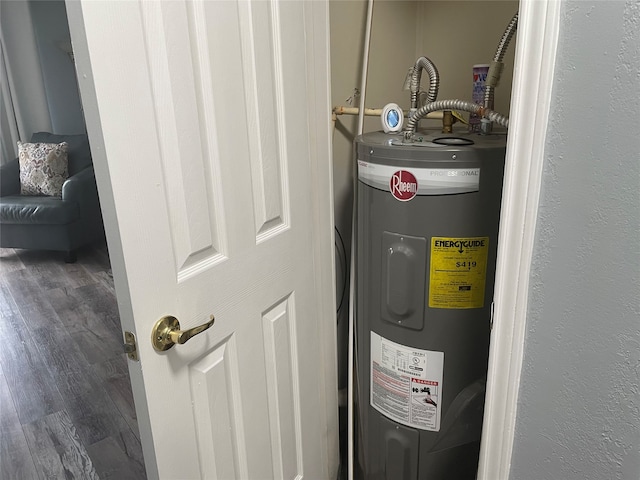 utility room with water heater