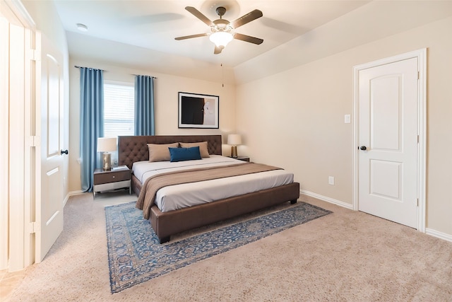 203 Gaillardia Ct, Pinehurst, TX 77362 - bedroom featuring baseboards, carpet, and ceiling fan