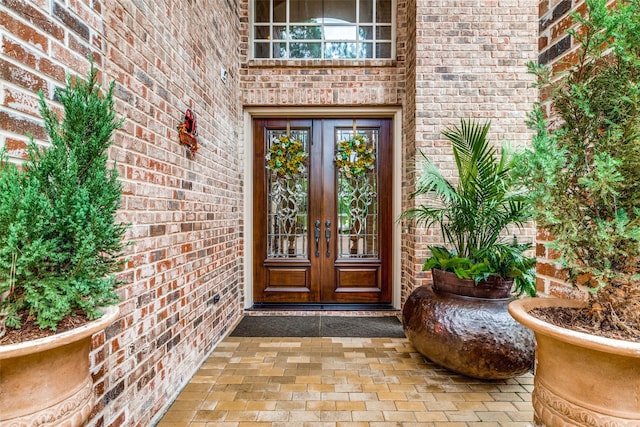 doorway to property with french doors