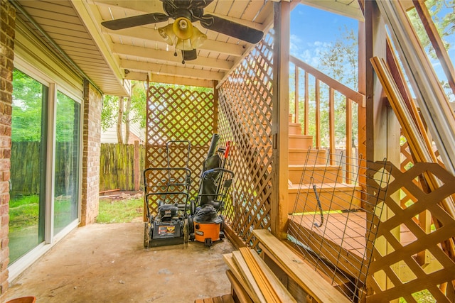 view of patio / terrace with ceiling fan