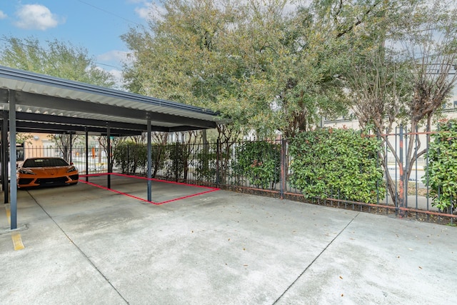 view of parking featuring a carport