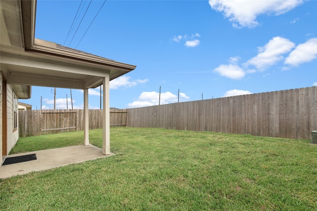 view of yard with a patio