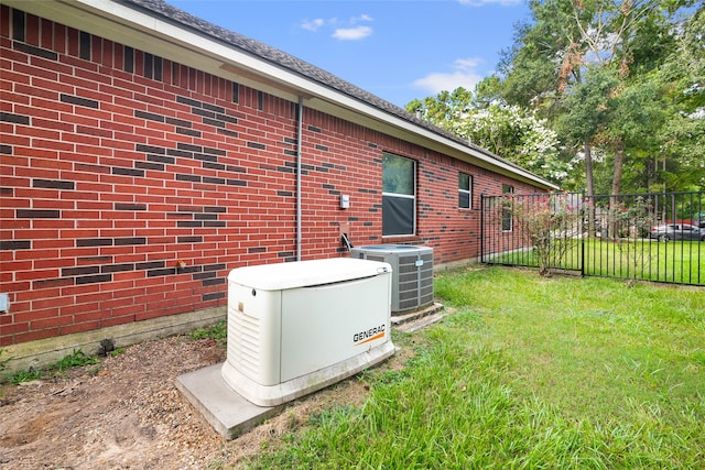 exterior space featuring central air condition unit