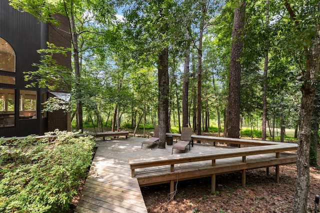 exterior space featuring a wooden deck