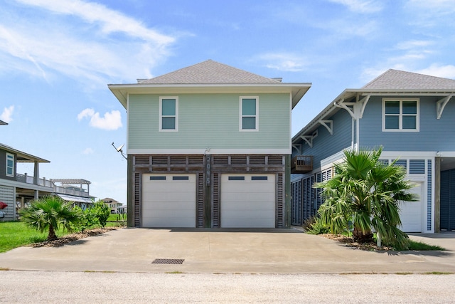 view of property featuring a garage