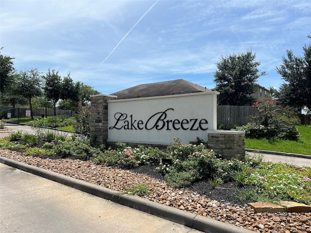 view of community sign