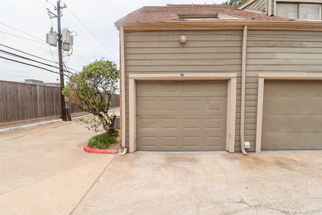 view of garage