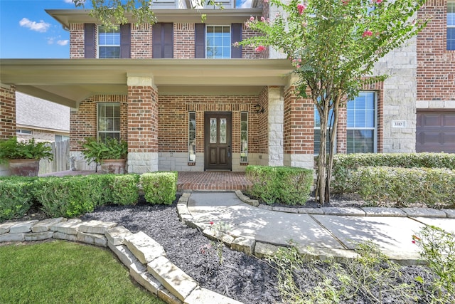 property entrance with a porch