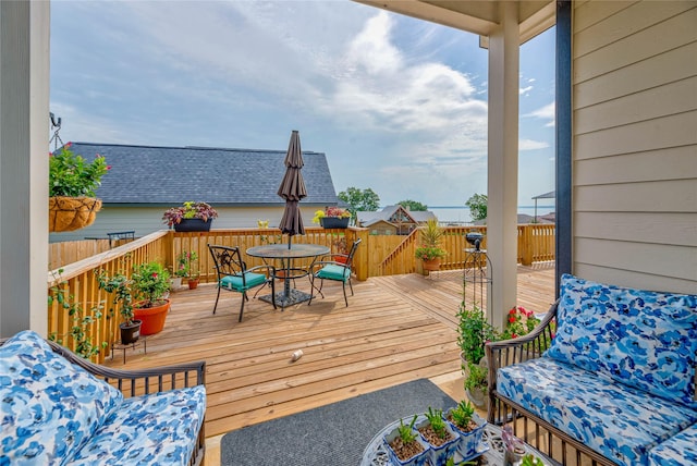 646 Echo Ln, Livingston, TX 77351 - deck featuring outdoor dining area