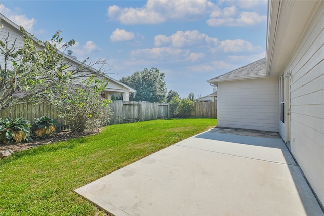 view of yard with a patio area