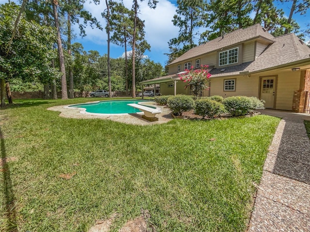 15215 Benfer Rd, Houston, TX 77069 - view of pool featuring a yard and a diving board