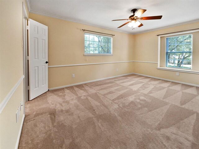 15215 Benfer Rd, Houston, TX 77069 - unfurnished room with ornamental molding, light carpet, and ceiling fan