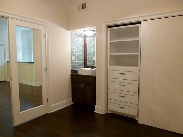 interior space featuring sink