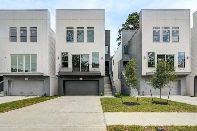 contemporary home with a garage