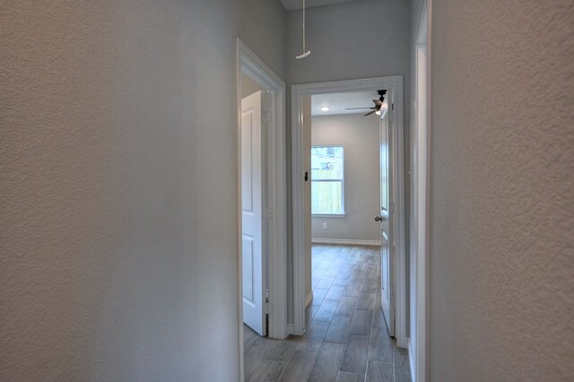 hall featuring light hardwood / wood-style flooring