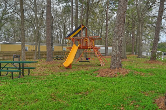 view of jungle gym