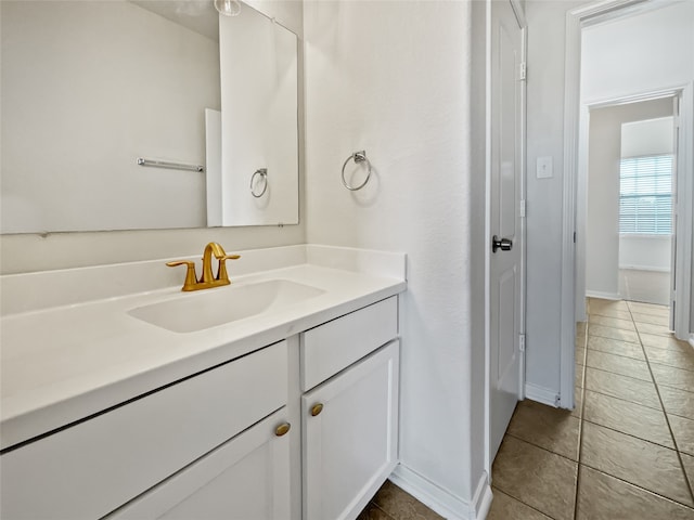 bathroom featuring vanity and tile patterned floors