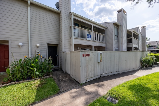 view of property featuring a garage