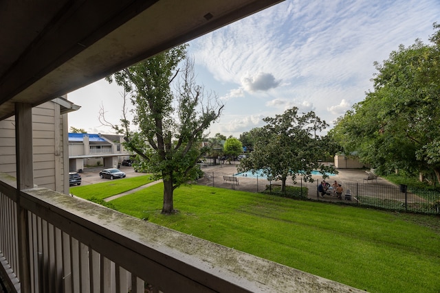 balcony featuring a patio area