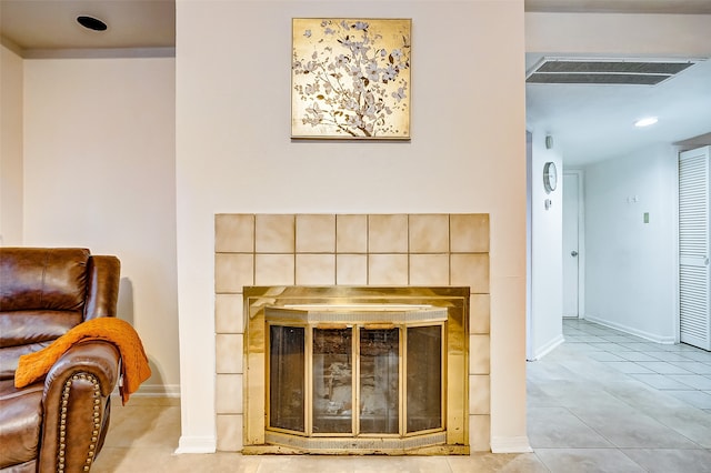 interior details featuring tile patterned floors