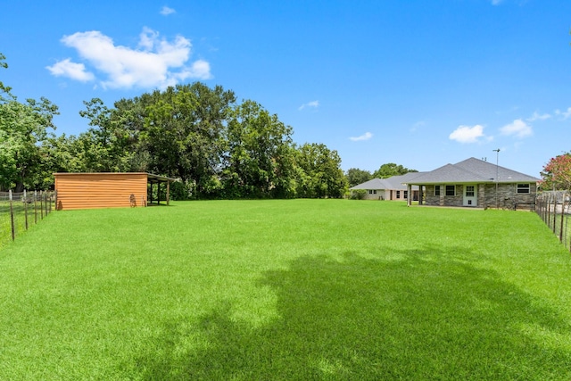 view of yard featuring fence