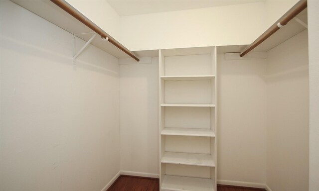 walk in closet featuring dark hardwood / wood-style floors