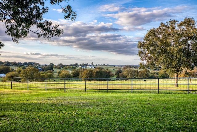 view of yard featuring a rural view