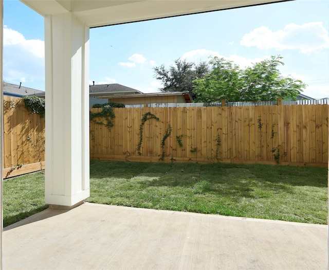 view of yard with a patio area