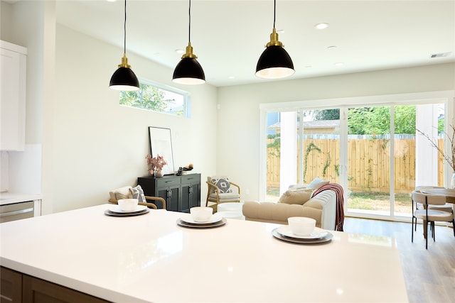 dining area featuring light hardwood / wood-style floors