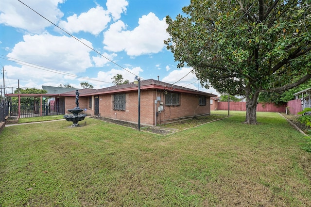 exterior space with a yard