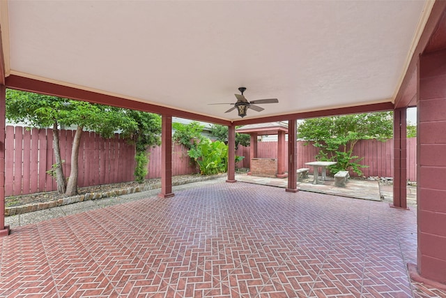 view of patio / terrace with ceiling fan